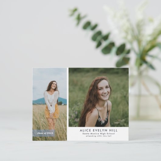 Dubbel Lijst Afstuderen Briefkaart (Staand voorkant)