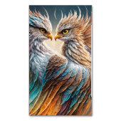 Dubbel majestueus fenix vogel olieverfschilderij,  magnetisch visitekaartje (Voorkant Verticaal)