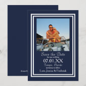 Dubbel marine nautisch - Bewaar de datum Save The Date (Voorkant / Achterkant)