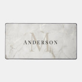 Dubbel monogram parel mannelijk marmer bureaumat (Voorkant)