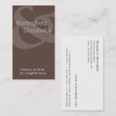 Dubbel naambedrijf Brown Tilted Ampersand Visitekaartje (Voorkant / Achterkant)