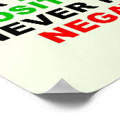 Dubbel Negatief Positief Grappig Poster Bord (Hoek)