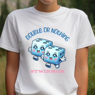 Dubbel of niets, tweelingmoeder, retro mama dobbel Tri-Blend shirt