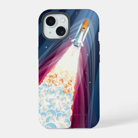 Dubbel opgestart (Space Shuttle Launch) iPhone 15 Case (Achterkant)