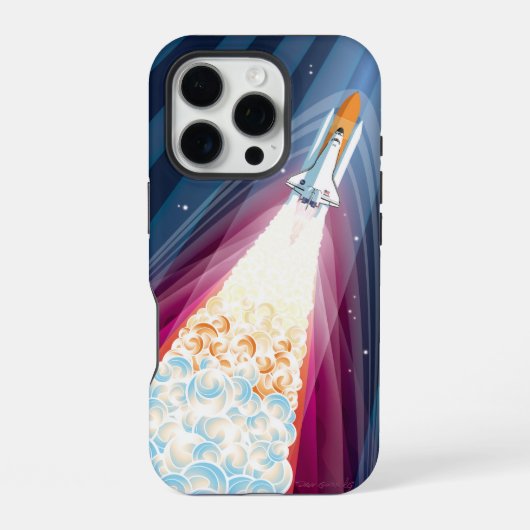 Dubbel opgestart (Space Shuttle Launch) iPhone Hoesje (Achterkant)