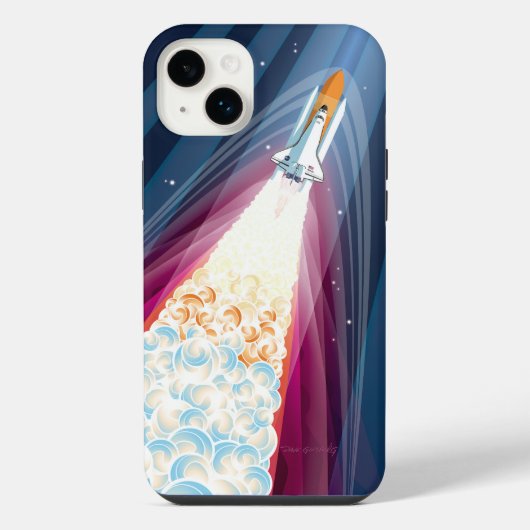 Dubbel opgestart (Space Shuttle Launch) iPhone Hoesje (Achterkant)