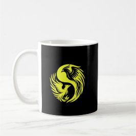 Dubbel Phoenix Symbool • Spirituele Geboorte Ident Koffiemok