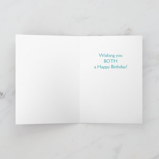 Dubbel plezier! Tweeling aangepaste verjaardag Kaart (Binnen)