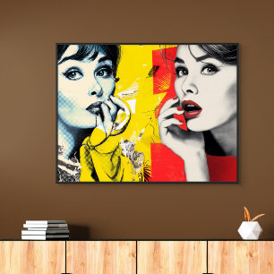 Dubbel portret in popartstijl canvas afdruk