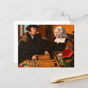 Dubbel portret van een man en vrouw briefkaart