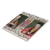 Dubbel portret van Elizabeth of York (1465-1503) a Tegeltje (Zijkant)