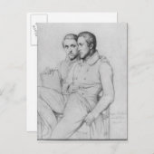 Dubbel portret van Hippolyte en Paul Flandrin Briefkaart (Voorkant / Achterkant)