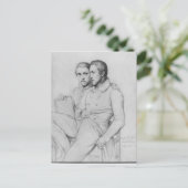 Dubbel portret van Hippolyte en Paul Flandrin Briefkaart (Staand voorkant)