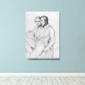 Dubbel portret van Hippolyte en Paul Flandrin Canvas Afdruk (Insitu (Houten vloer))