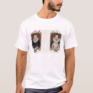 Dubbel portret van Sir Francis Drake (c.1540-96) a T-shirt