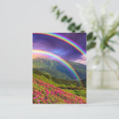 Dubbel regenbooglandschap briefkaart (Staand voorkant)