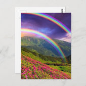 Dubbel regenbooglandschap briefkaart (Voorkant / Achterkant)
