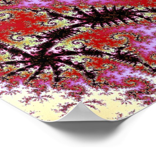 Dubbel rood bolvormig fractal poster (Hoek)