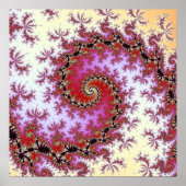 Dubbel rood bolvormig fractal poster (Voorkant)