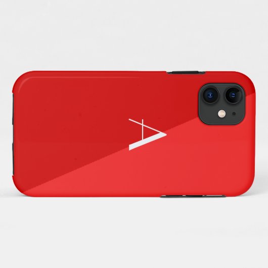 Dubbel Rood Monogram iPhone 5 Hoesje (Achterkant (horizontaal))