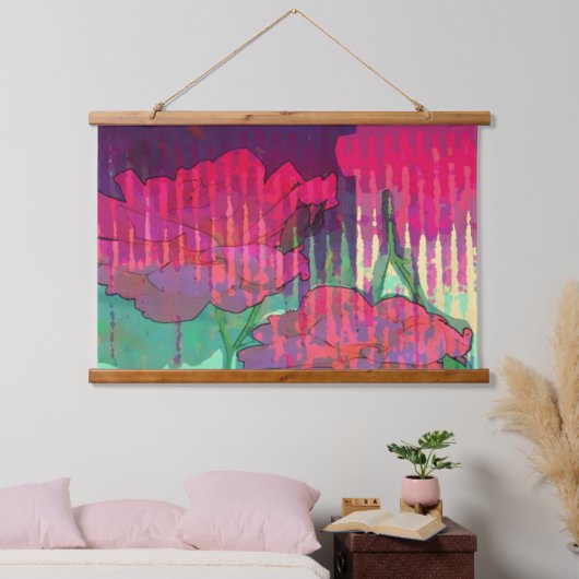 Dubbel Roos abstract ontwerp Hangend Wandkleed (Slaapkamer)