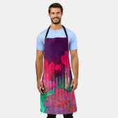 Dubbel Roos abstract ontwerp Schort (Gedragen)