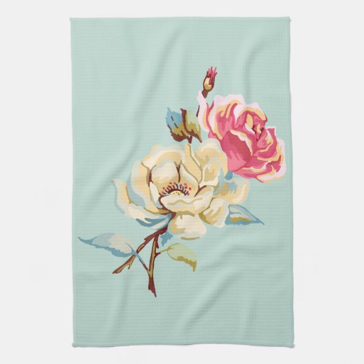 Dubbel Roos Robin's Egg Blue Kitchen Towel Theedoek (Verticaal)