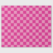 Dubbel Roze Hete Magenta Geruite Patroon Cadeaupapier (Vlak)