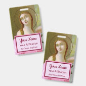 Dubbel Roze St. Agatha (M 003) Badge 4 (Voor- en achterkant)