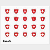 Dubbel schild Zwitsers embleem voor De Schweiz Ronde Sticker (Vel)