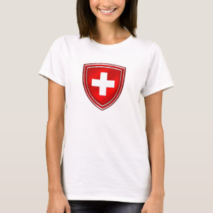 Dubbel schild Zwitsers embleem voor De Schweiz T-shirt