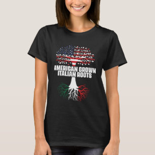 Dubbel staatsburgerschap Amerika Italië Vlag Roots T-shirt