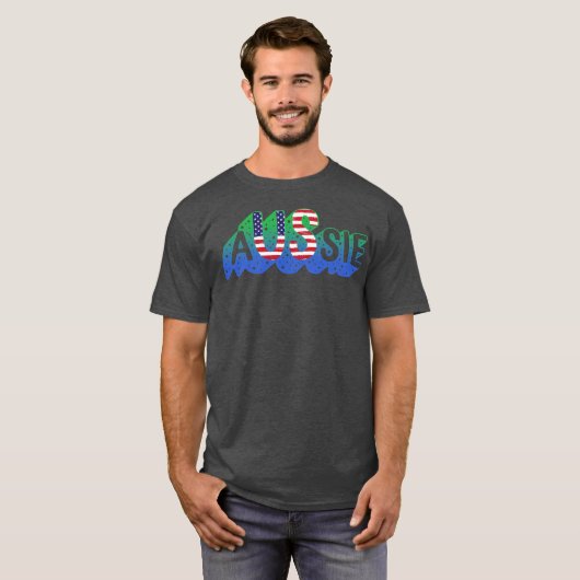 Dubbel staatsburgerschap Half Aussie Amerikaans Au T-shirt (Voorkant volledig)
