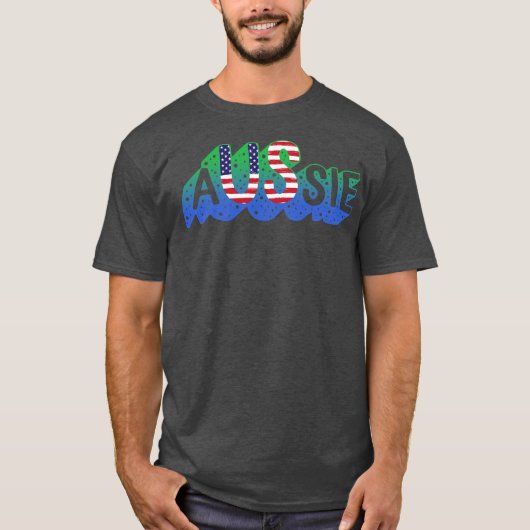 Dubbel staatsburgerschap Half Aussie Amerikaans Au T-shirt (Voorkant)