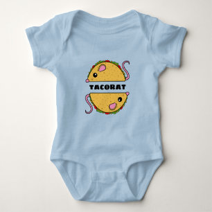 Dubbel Taco Rat Baby-badpak (zwarte tekst) Romper