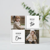 Dubbel Verjaardagsfeestje Kaart (Staand voorkant)