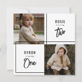 Dubbel Verjaardagsfeestje Kaart (Voorkant)