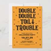 Dubbel werk en moeite Halloween Party Kaart (Voorkant)