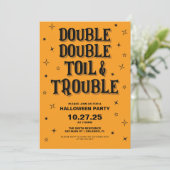 Dubbel werk en moeite Halloween Party Kaart (Staand voorkant)