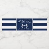 Dubbel zeepaardje | nautische bruiloft welkom mari waterfles etiket (Enkel label)