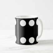 Dubbel zes zwarte domino-Mok Koffiemok (Voorkant rechts)