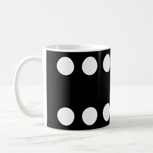 Dubbel zes zwarte domino-Mok Koffiemok (Links)