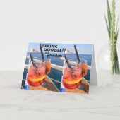 "DUBBEL" ZIEN??? LEUKE VOLWASSEN VERJAARDAG WENSEN KAART (Voorkant)