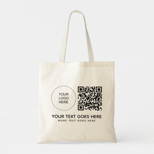 Dubbel zijdrukbedrijf Logo QR Code Budget Tote Bag (Achterkant)