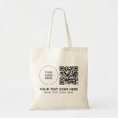 Dubbel zijdrukbedrijf Logo QR Code Budget Tote Bag (Voorkant)