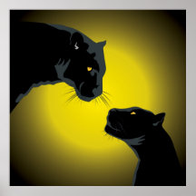 Dubbel zwart Panthers Poster