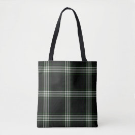 Dubbel zwart-wit, groen met tartan tote bag