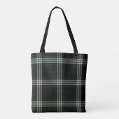 Dubbel zwart-wit, groen met tartan tote bag (Achterkant)