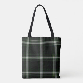 Dubbel zwart-wit, groen met tartan tote bag