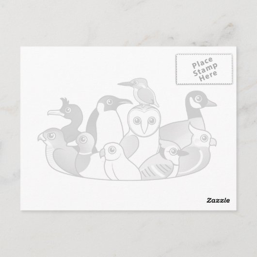 Dubbelbarige vink briefkaart (Achterkant)